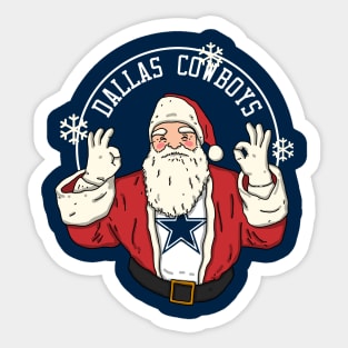 Santa Claus Loves Dallas Cowboys Sticker